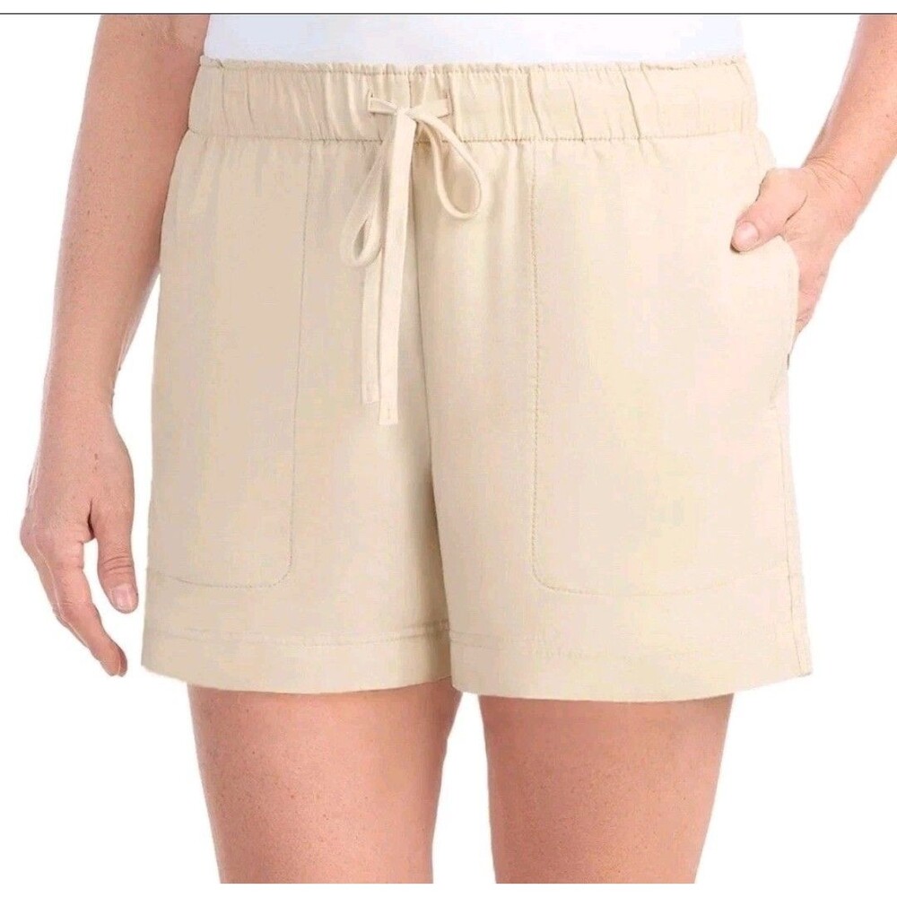Hilary Radley Women's Tencel Short  Size Large,color Tan NWT E2